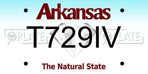 T729IV Arkansas License Plate