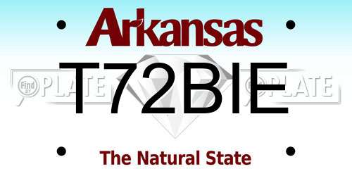 T72BIE Arkansas License Plate