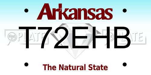 T72EHB Arkansas License Plate
