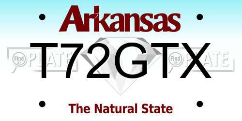 T72GTX Arkansas License Plate