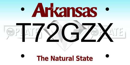 T72GZX Arkansas License Plate