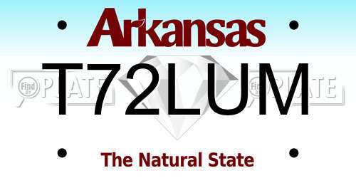 T72LUM Arkansas License Plate