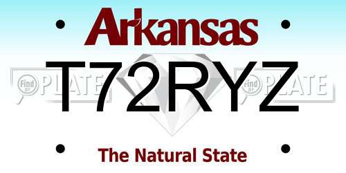T72RYZ Arkansas License Plate