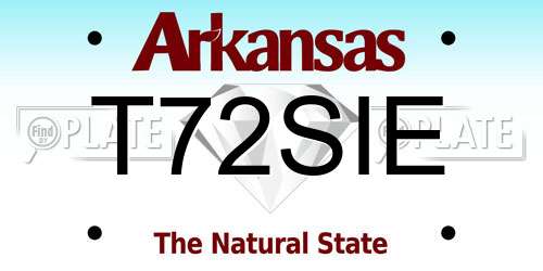 T72SIE Arkansas License Plate