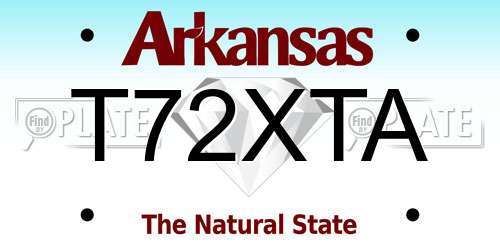 T72XTA Arkansas License Plate
