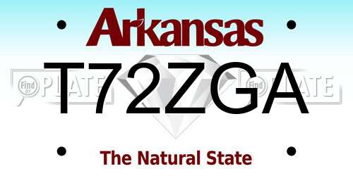 T72ZGA Arkansas License Plate