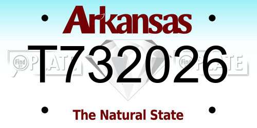 T732026 Arkansas License Plate