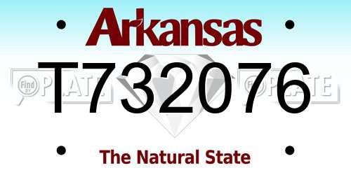 T732076 Arkansas License Plate