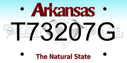 T73207G Arkansas License Plate