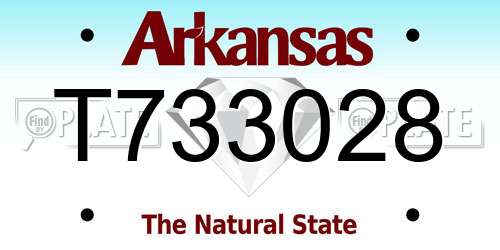 T733028 Arkansas License Plate