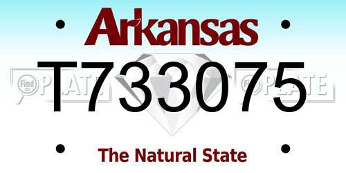 T733075 Arkansas License Plate