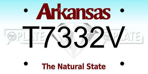 T7332V Arkansas License Plate