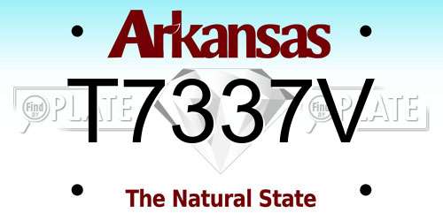 T7337V Arkansas License Plate