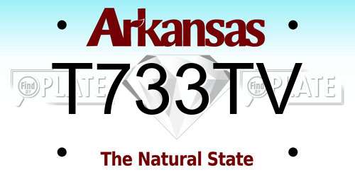 T733TV Arkansas License Plate