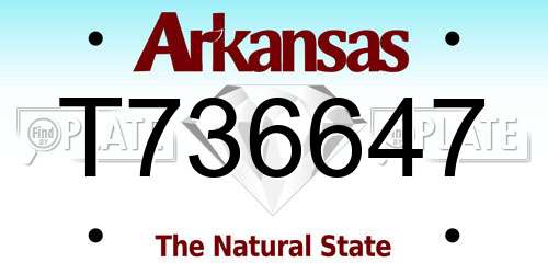 T736647 Arkansas License Plate