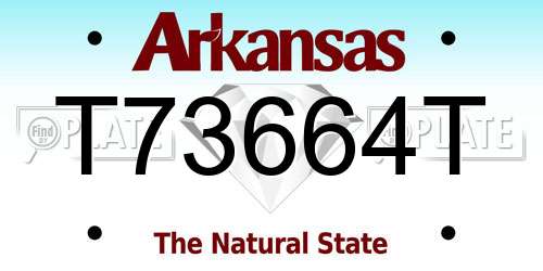 T73664T Arkansas License Plate