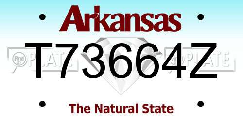 T73664Z Arkansas License Plate