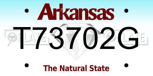 T73702G Arkansas License Plate