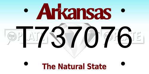 T737076 Arkansas License Plate