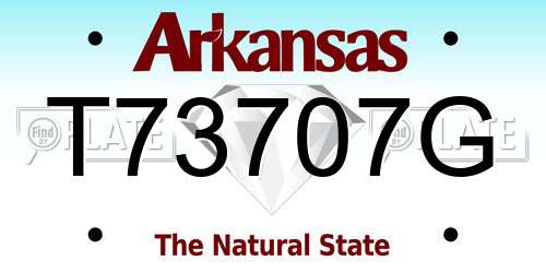 T73707G Arkansas License Plate