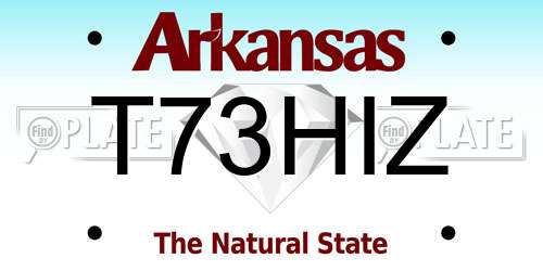 T73HIZ Arkansas License Plate