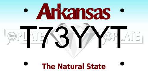 T73YYT Arkansas License Plate