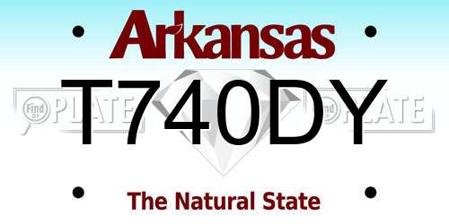T740DY Arkansas License Plate