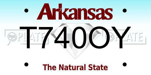 T740OY Arkansas License Plate