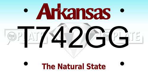 T742GG Arkansas License Plate