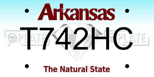 T742HC Arkansas License Plate