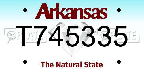 T745335 Arkansas License Plate