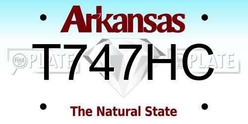 T747HC Arkansas License Plate
