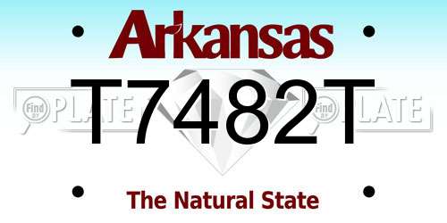 T7482T Arkansas License Plate
