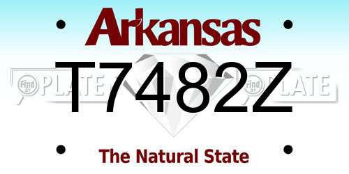 T7482Z Arkansas License Plate
