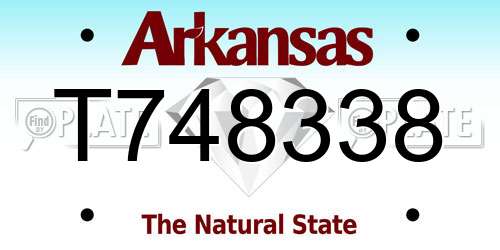 T748338 Arkansas License Plate