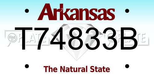 T74833B Arkansas License Plate
