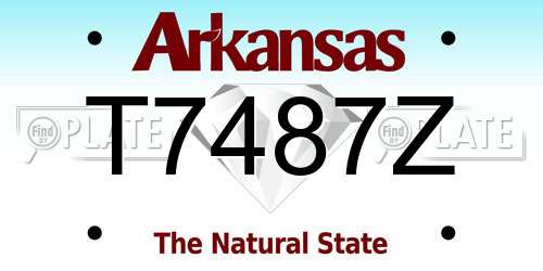 T7487Z Arkansas License Plate