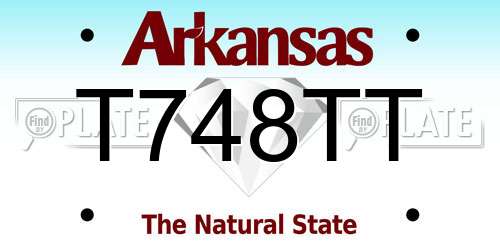 T748TT Arkansas License Plate