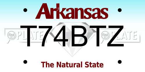 T74BTZ Arkansas License Plate
