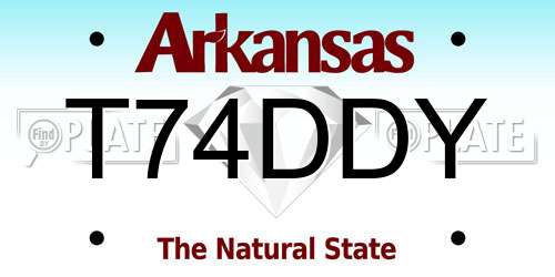 T74DDY Arkansas License Plate