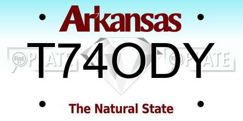 T74ODY Arkansas License Plate