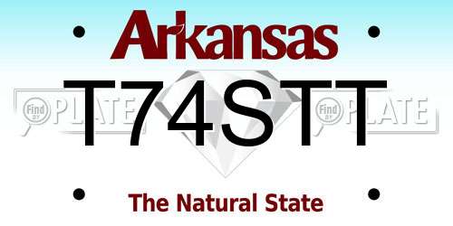 T74STT Arkansas License Plate