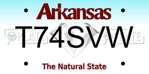 T74SVW Arkansas License Plate