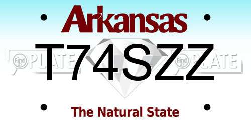 T74SZZ Arkansas License Plate