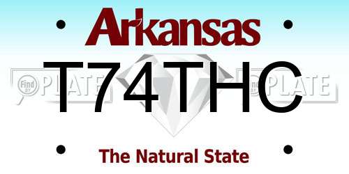 T74THC Arkansas License Plate