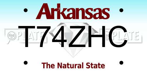 T74ZHC Arkansas License Plate