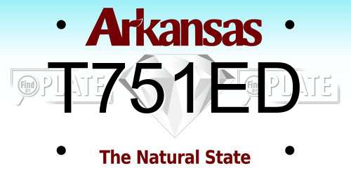 T751ED Arkansas License Plate