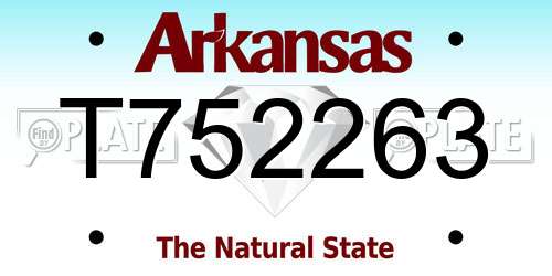 T752263 Arkansas License Plate