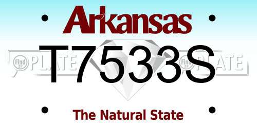 T7533S Arkansas License Plate