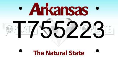 T755223 Arkansas License Plate